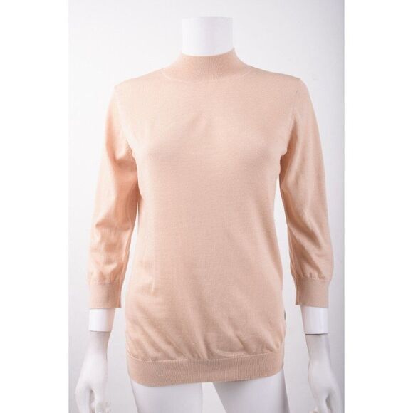 Massimo Dutti Womans Sweater Mock neck Size M Blush Pink Wool silk 5602/508 NWT - Picture 1 of 6